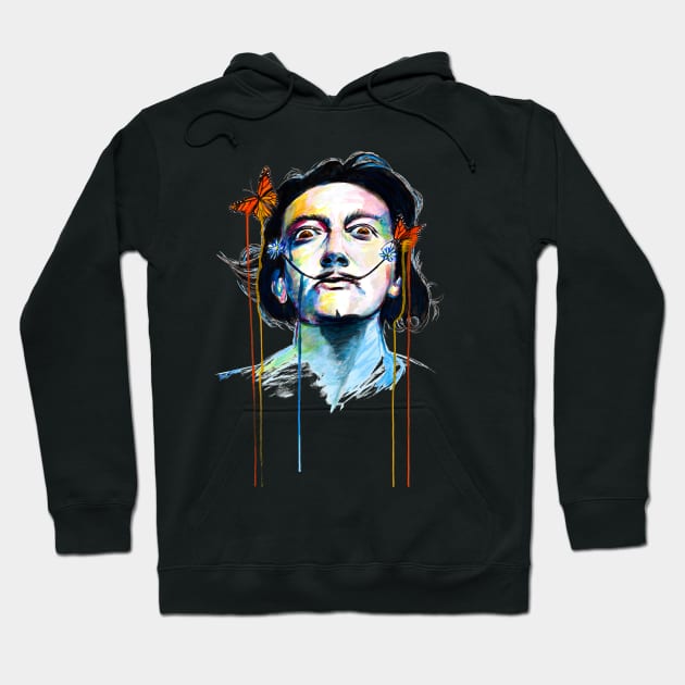 Salvador Dali in the land of Butterflies Hoodie by beaugeste2280@yahoo.com